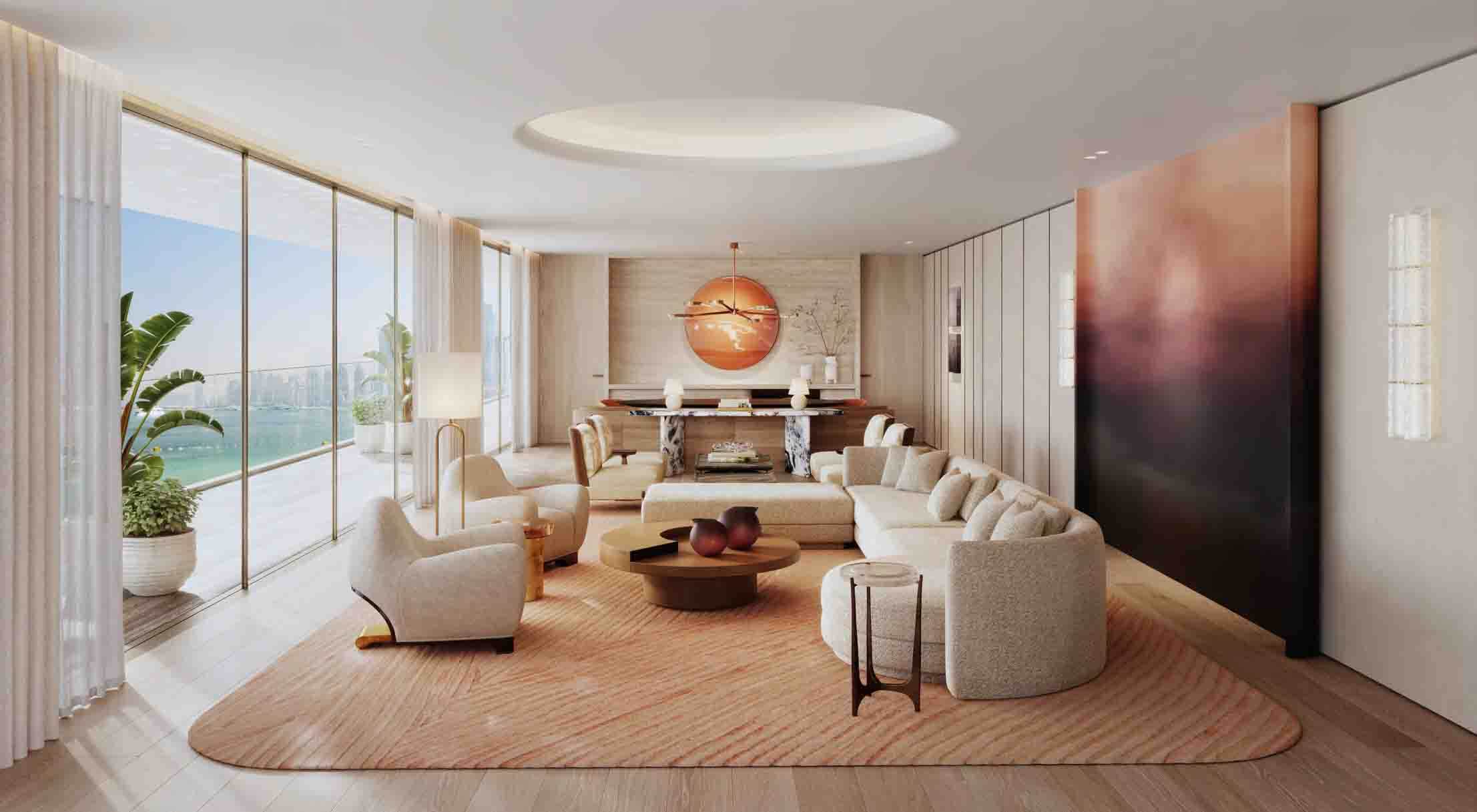Interior view of Harbour Residences living room