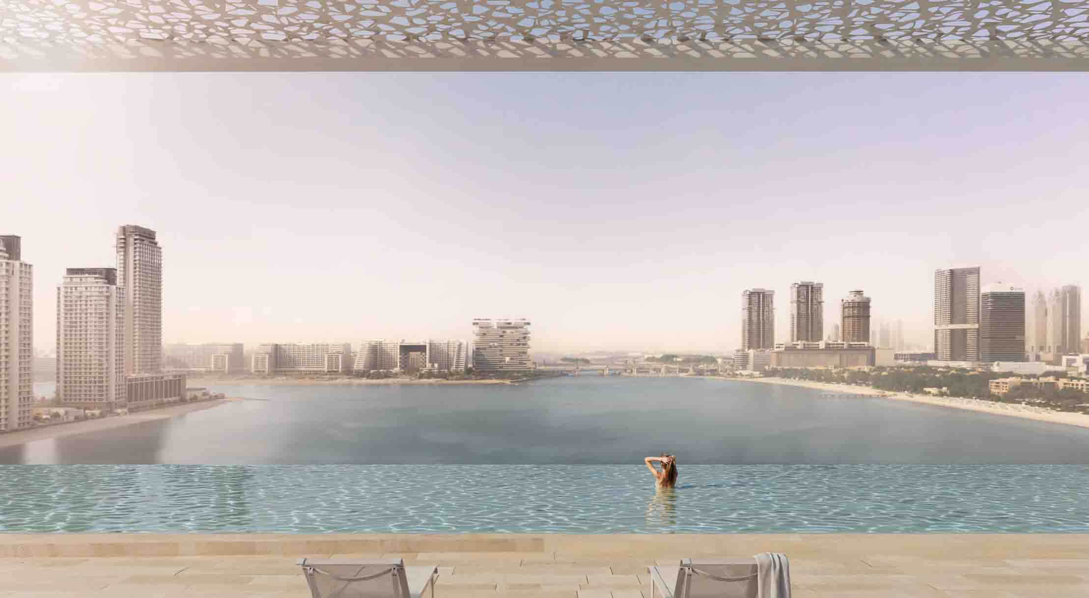 Rooftop infinity pool at Harbour Residences